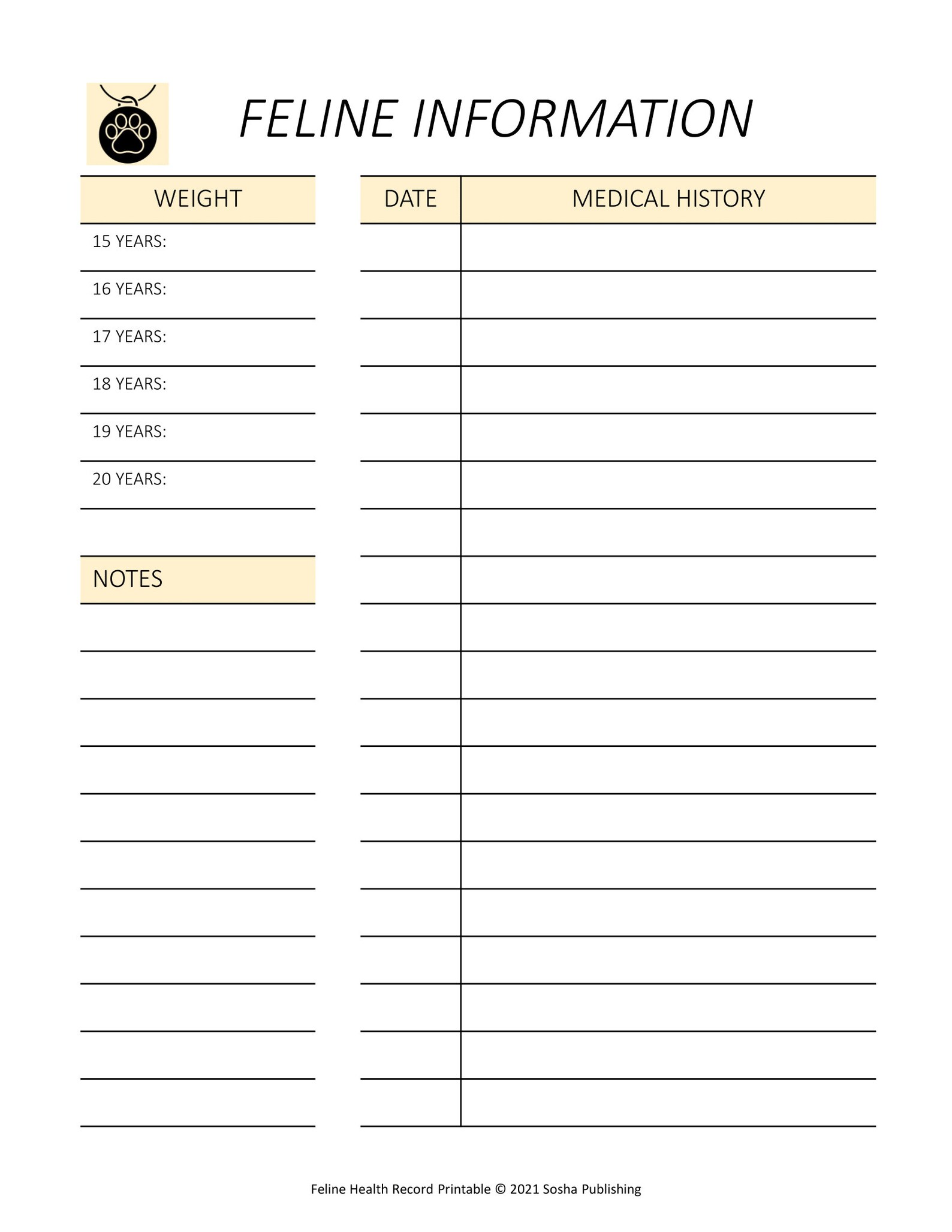 Feline Health Record Cat Health Record Cat Vaccination Etsy India