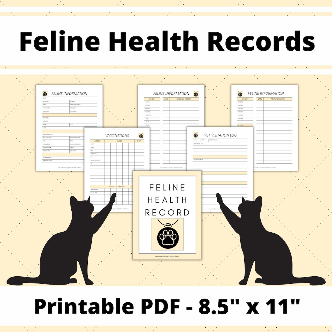 feline-health-record-cat-health-record-cat-vaccination-etsy