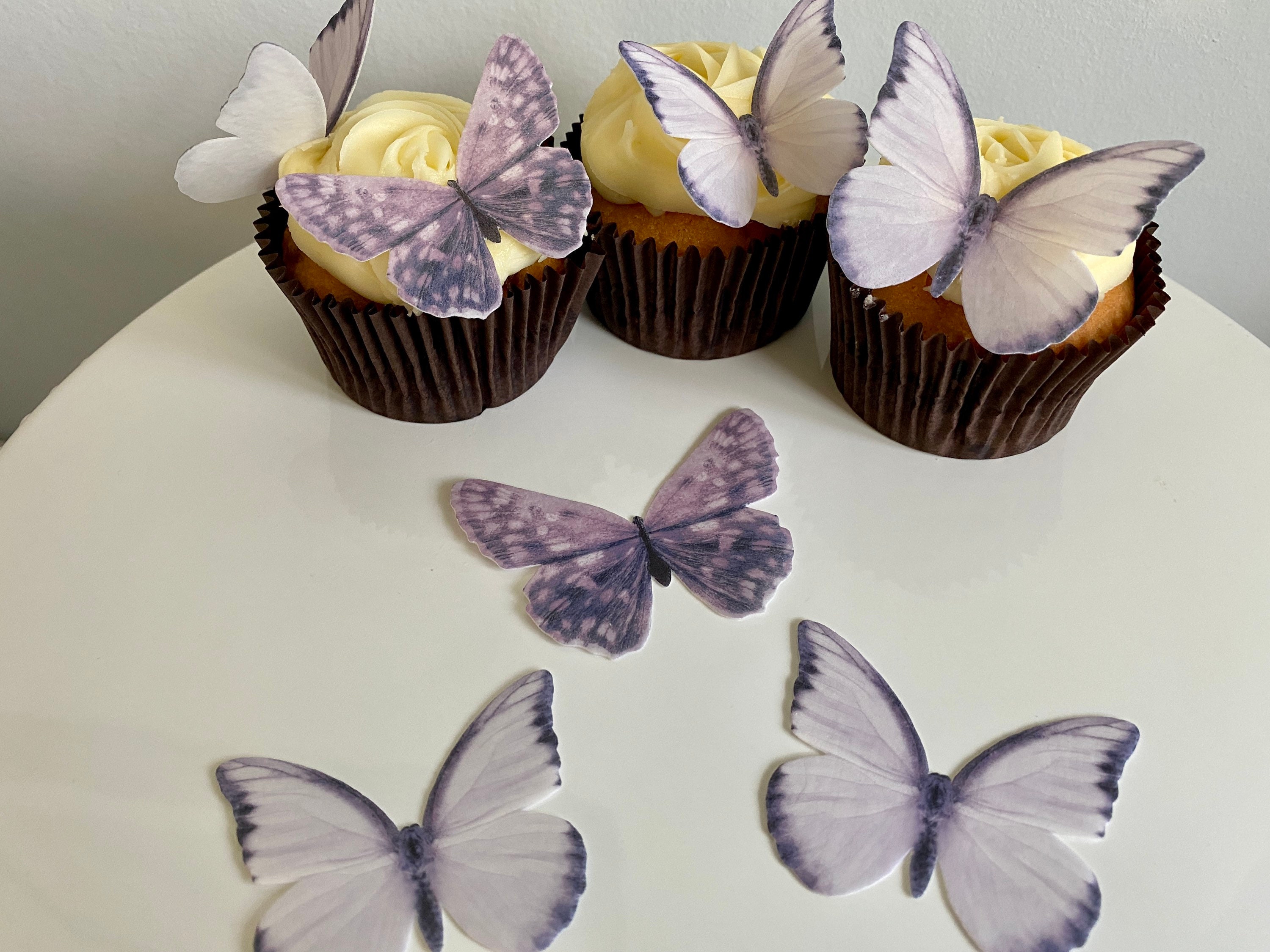 varios diseños papel de arroz comestible para cupcakes diseño de mariposas Hpory 100 unidades de decoración para tartas 