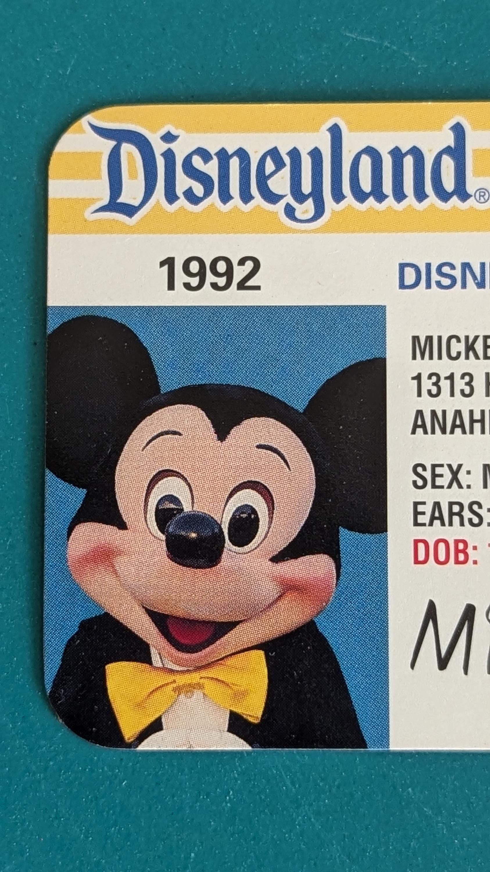 Disney Mickey Mouse ID License (1992) - Etsy