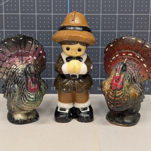 Vintage Gurley Thanksgiving Candles, Set of 3 (1970s)