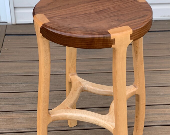 Walnut & Maple Bar Stool Inspired by Sam Maloof Etsy