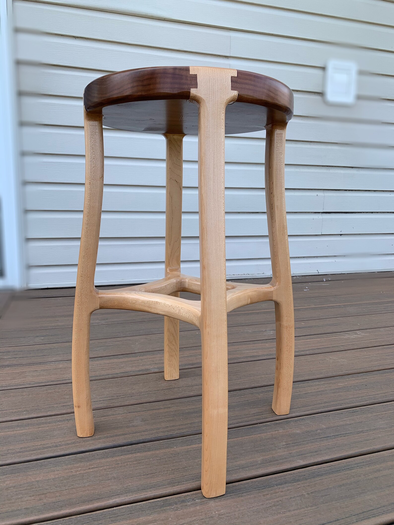 Walnut & Maple Bar Stool inspired by Sam Maloof Etsy
