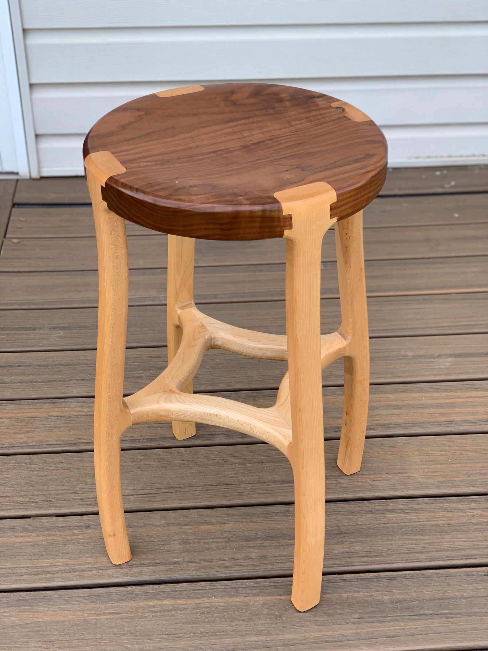 Walnut & Maple Bar Stool inspired by Sam Maloof Etsy