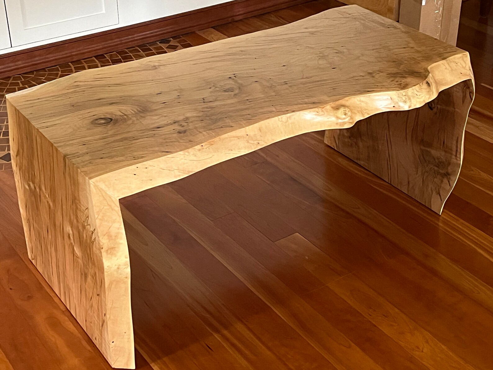 Live Edge Waterfall Wormy Maple Coffee Table Etsy
