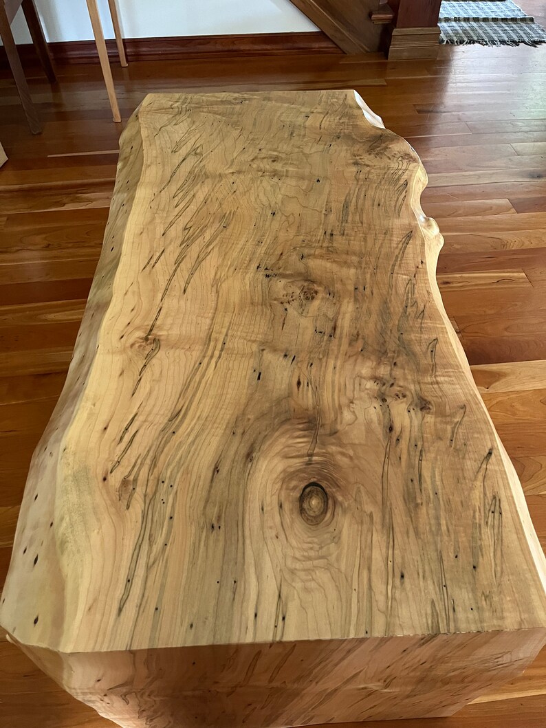 Live Edge Waterfall Wormy Maple Coffee Table Etsy