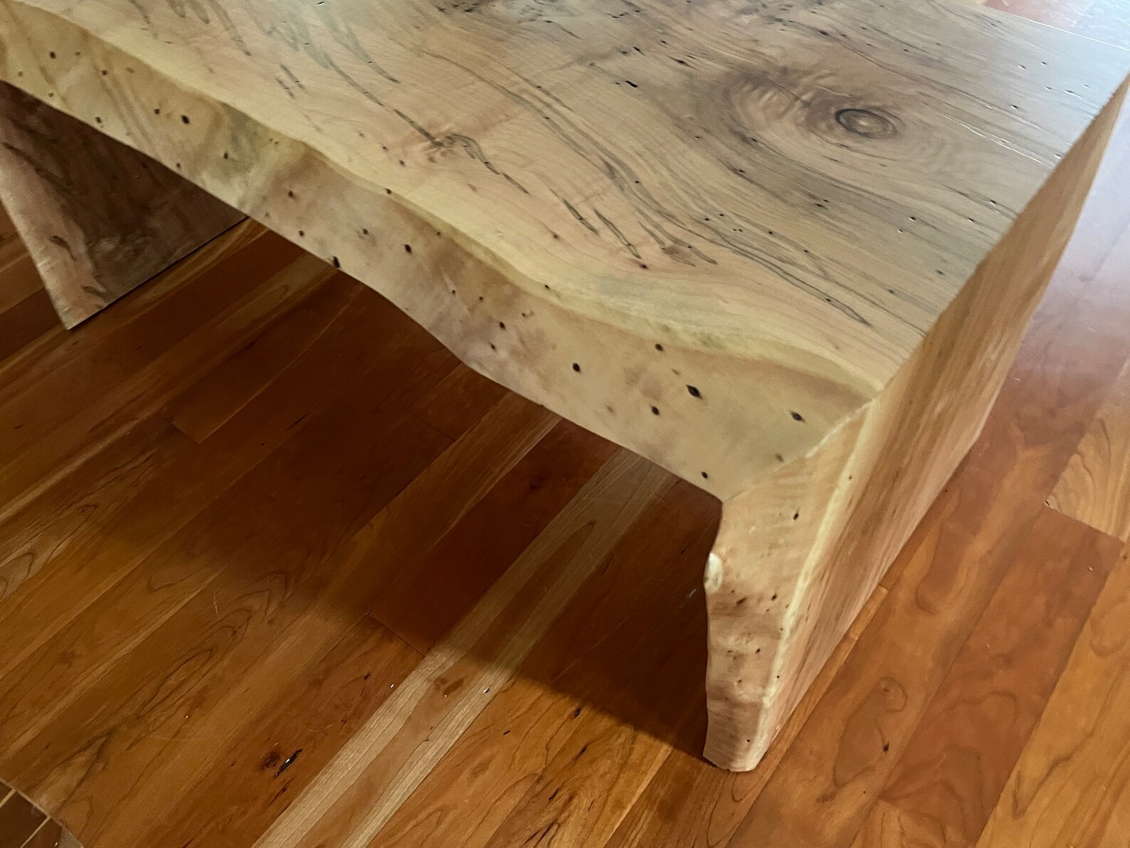 Live Edge Waterfall Wormy Maple Coffee Table Etsy