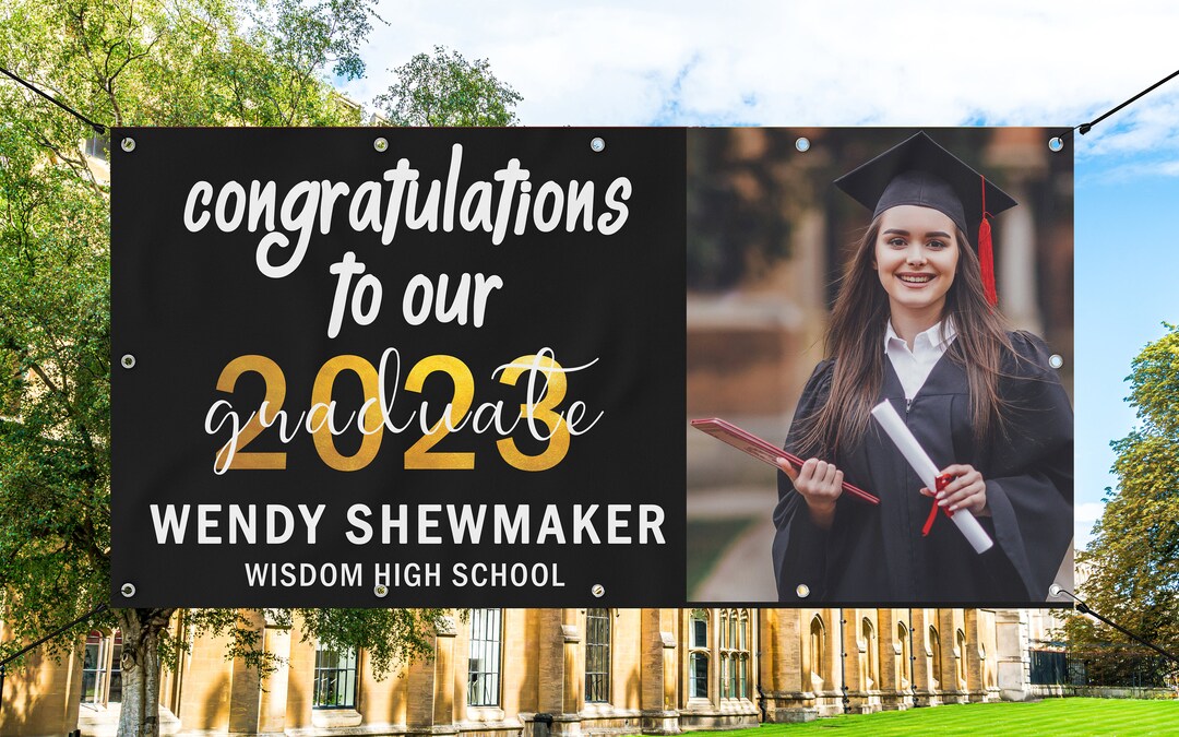 Outdoor Graduation Banner 2023 Picture Banner Class of 2023 Etsy
