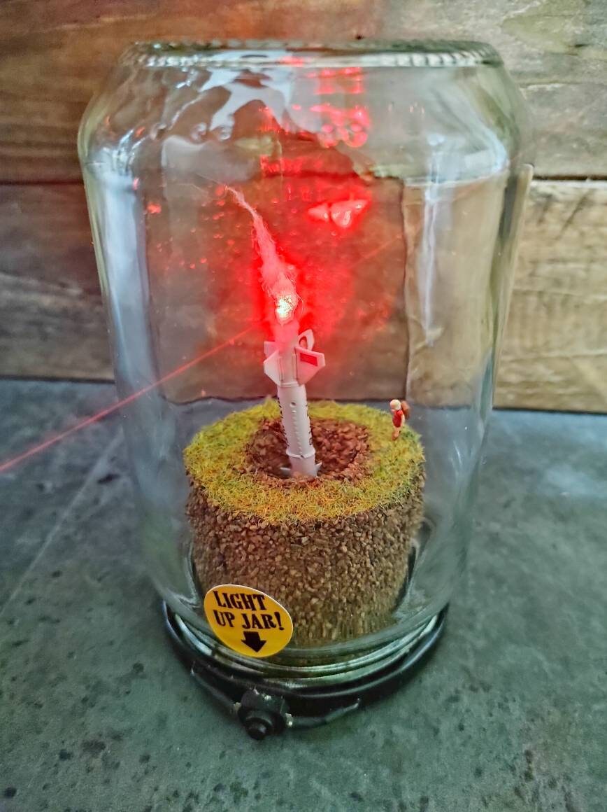 Un Exploded Missile in Ground Diorama. Housed in a Glass Jar With ...