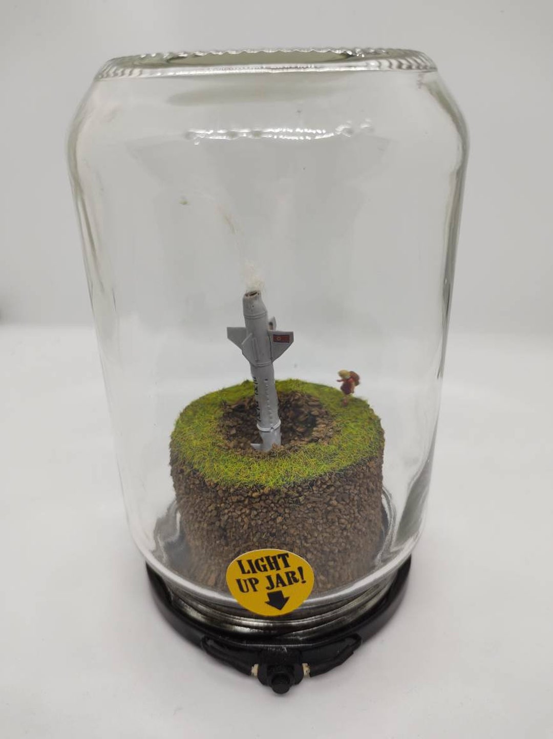 Un Exploded Missile in Ground Diorama. Housed in a Glass Jar With ...
