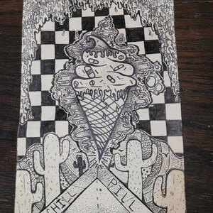 Black-and-white Abstract print &quot;Chill Pill&quot;