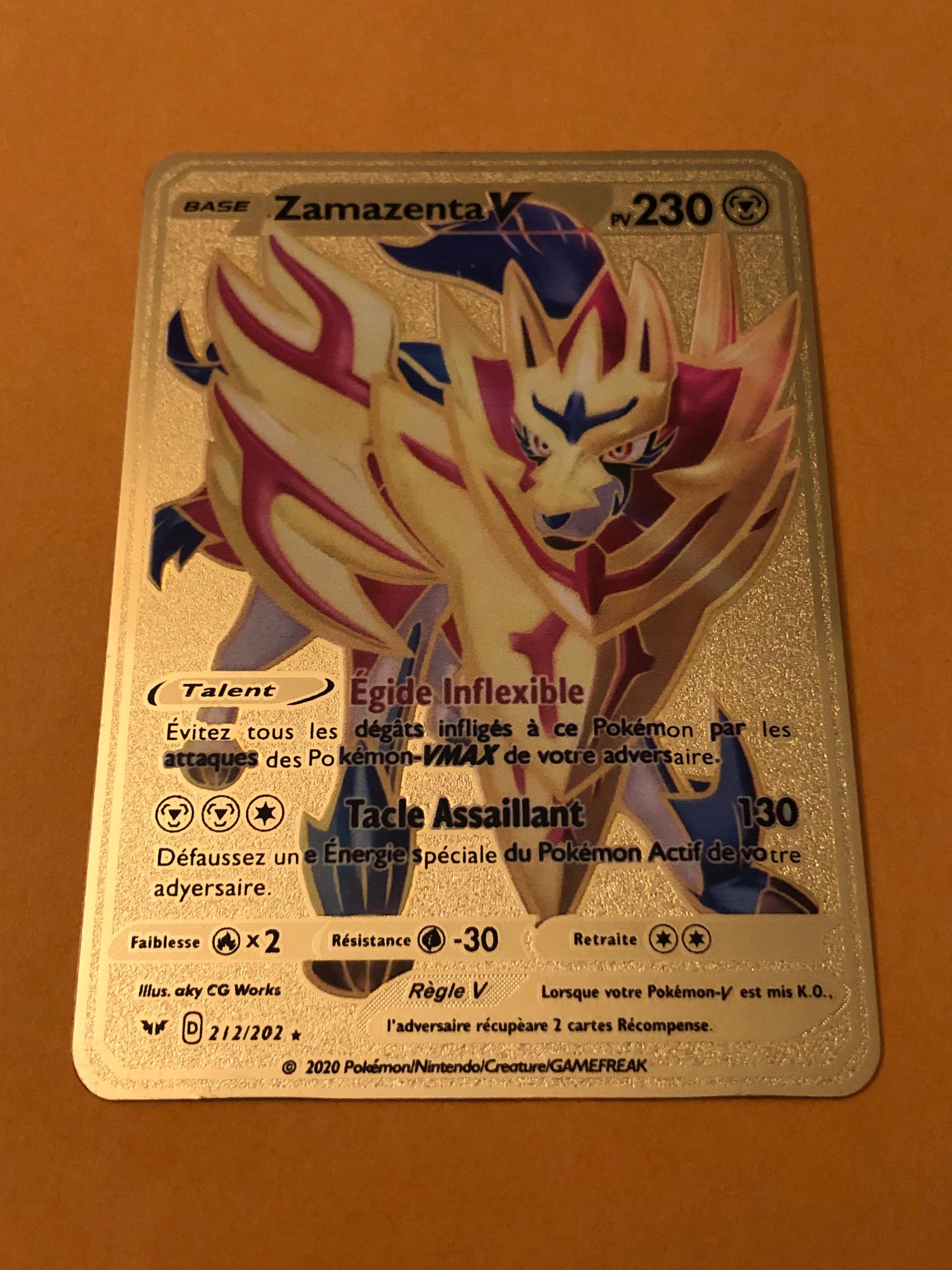 Zamazenta V Pokemon CUSTOM MADE Gold Metal Collectible Card Etsy