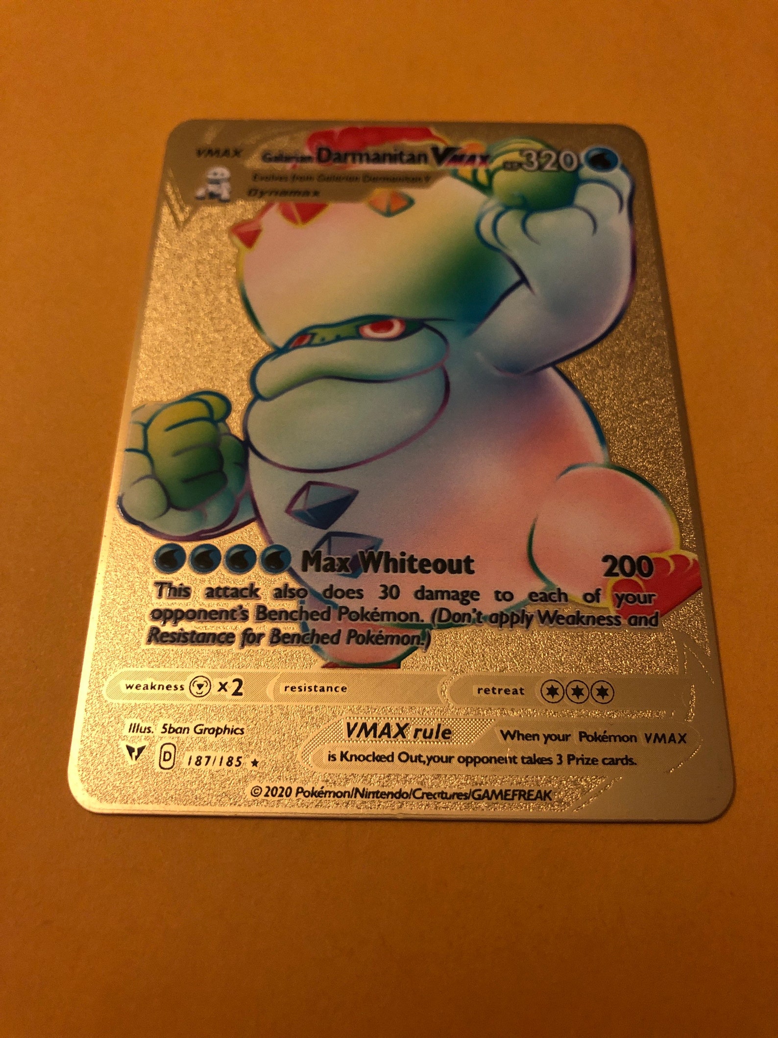 Darmanitan Pokemon VMAX CUSTOM MADE Gold Rainbow Metal | Etsy
