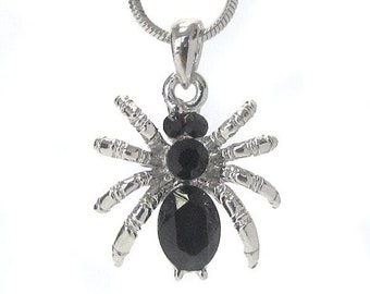 Crystal Spider Pendant Necklace
