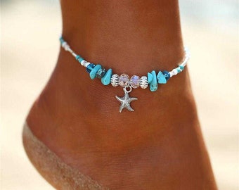 Wedding Beachwear Vacation Ankle Bracelet Nautical Anklet Plus Size Starfish Anklet AKL-0162 Nudist Starfish Anklet Women/'s Gift