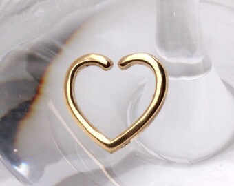 14Kt Yellow Gold Heart Shaped Cartilage Earring