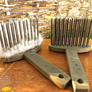 3D Printed Wool Combs (Nails Included) | Durable & Lightweight Fiber Processing Tool for Spinning And Felting