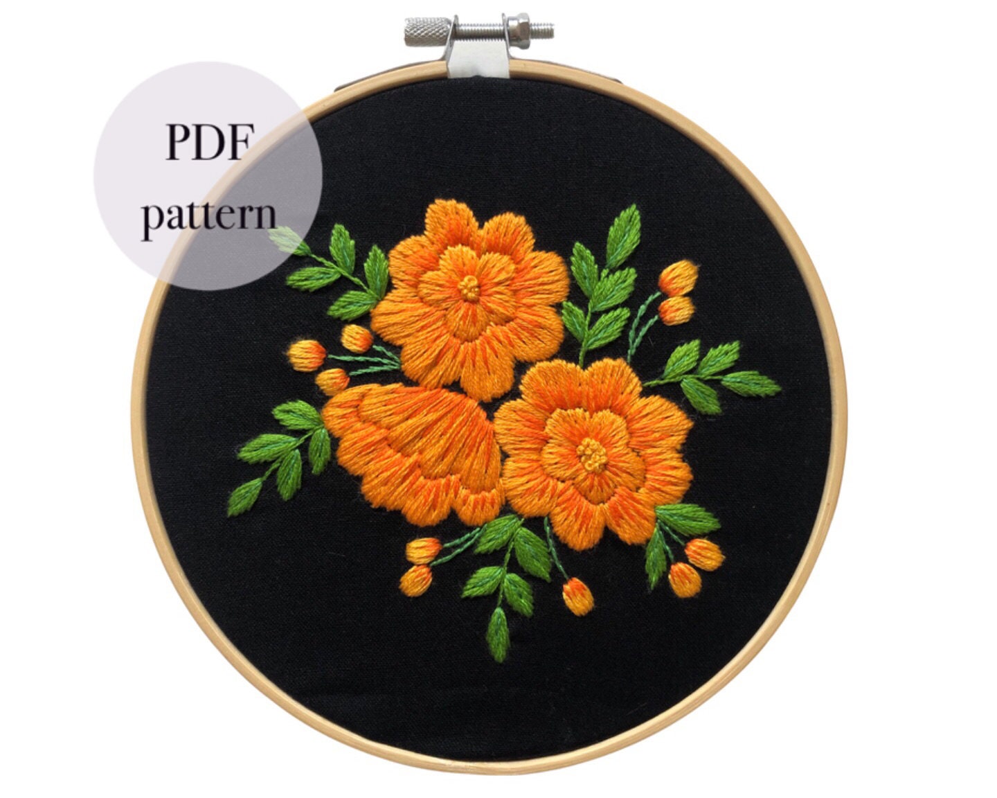 Marigolds Botanical Embroidery Digital Pattern — My Giant