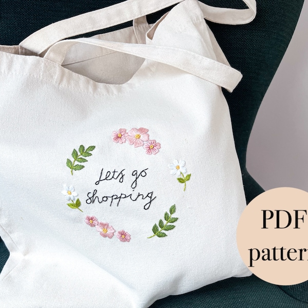 Make Your Own Embroidered Tote Bag - Tote bag embroidery- DIY hand embroidery, tote bag pattern, canvas shopper bag, personalised cotton bag