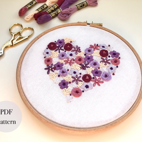 Hand Embroidery Heart Patterns Etsy