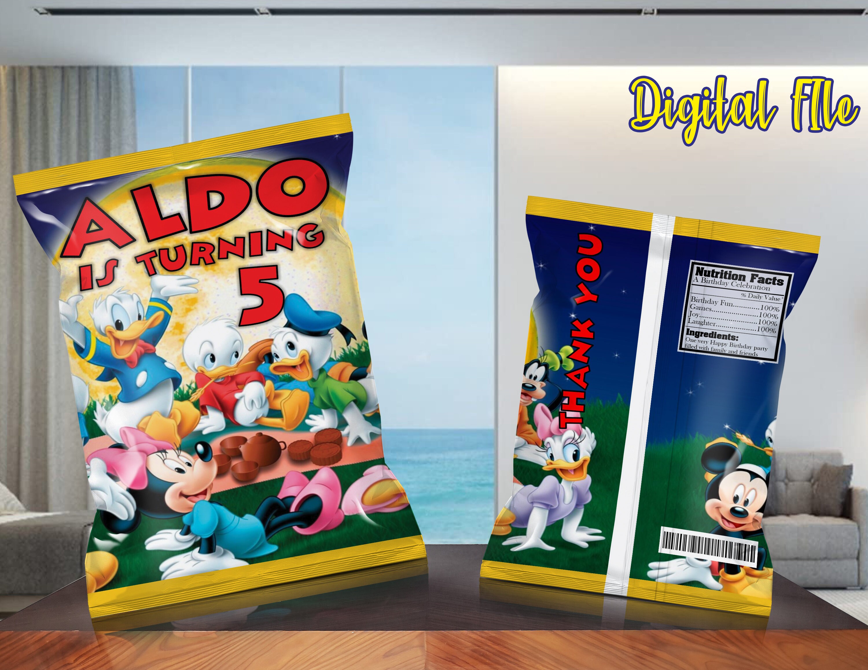 Mickey Mouse Chip Bag Mickey Mouse Chip Bag Birthday Party Etsy