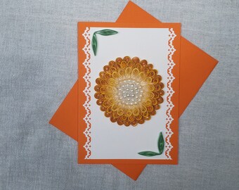 Blank Orange Flower Card