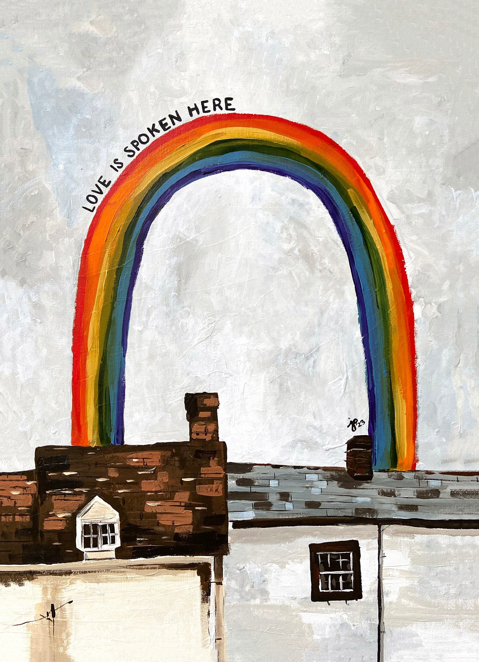 Love is Spoken Here LGBTQ Christian Art Queer Religious Art Acrylic