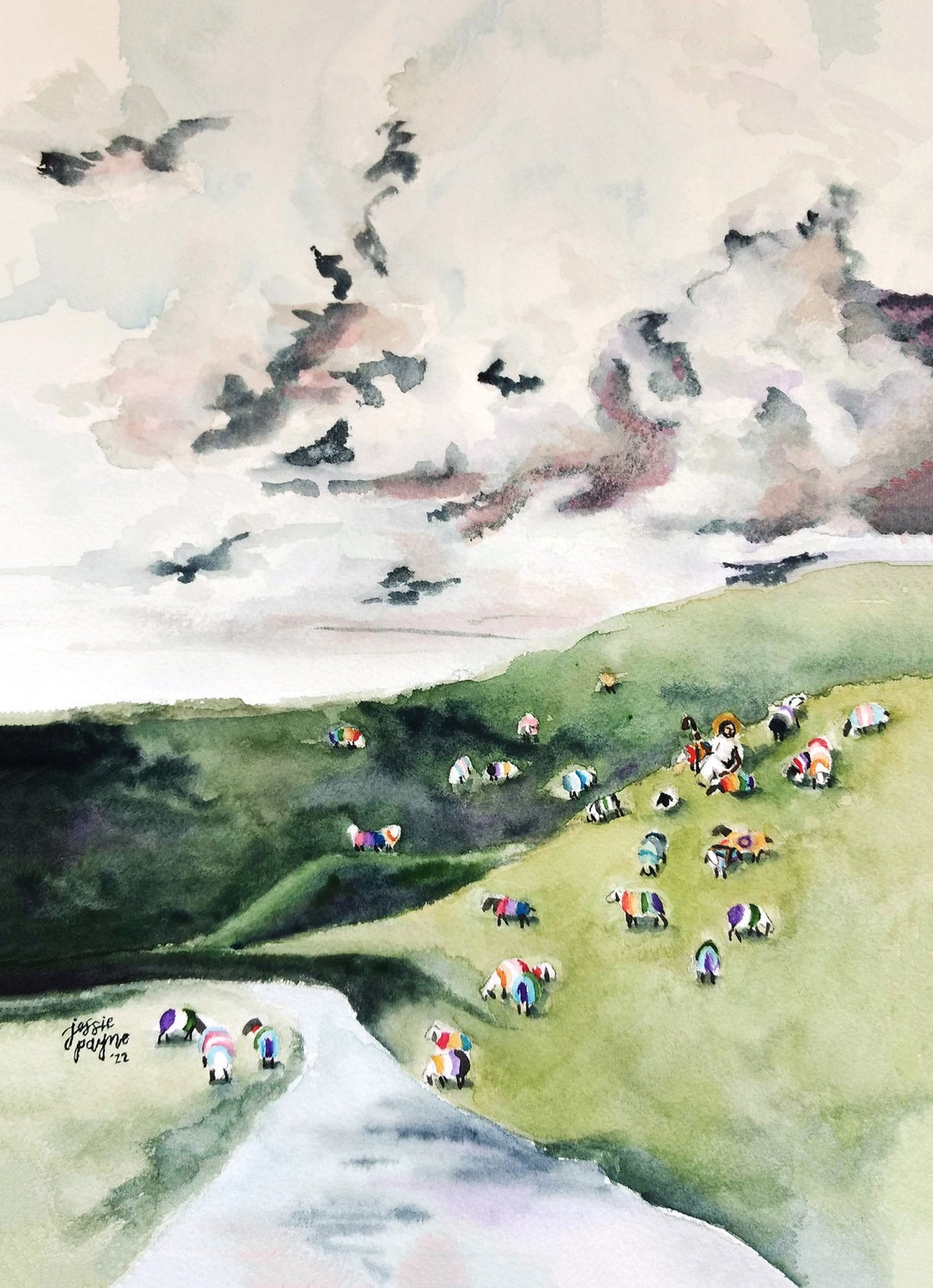 I Know My Sheep LGBTQ Christian Art Queer Religious Art Watercolor