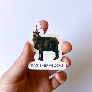 Black Sheep Welcome- Watercolor Sheep Sticker- Allyship Sticker