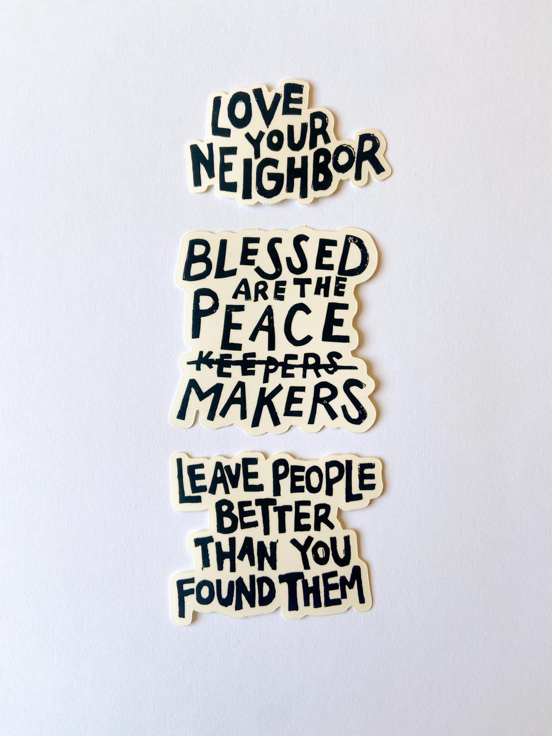Peacemakers Linocut Sticker Pack – Black and White Waterproof Stickers ...