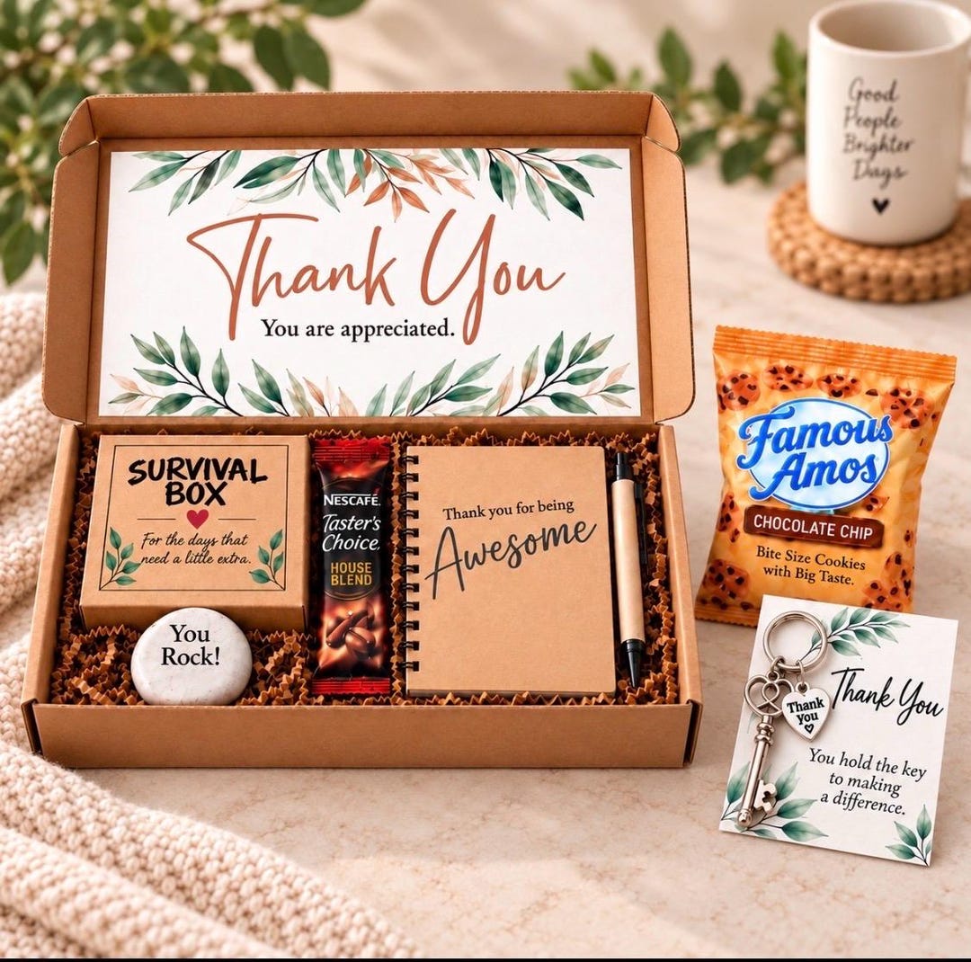 Thank You Employee Appreciation Gift Box: Treats, Keepsakes