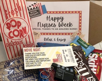 Movie night gift. Nurse gift.  Thank you gift. Coworker gifts. Corporate gifts. employee gifts. Nurse appreciation gifts.