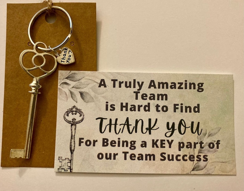 Team keychains. Unique employee gifts. Staff gift. Employee bulk gifts image 1