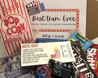 Movie night gift. Team Gift. Thank you gift. Coworker gifts.Corporate gifts. employee gifts. Employee appreciation gift. Best team ever gift