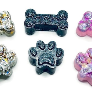 Resin Dog Bone & Paw Magnets - more color options