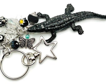 Sparkly Crocodile Keychain