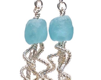 Jellyfish Earrings with Sterling Silver Ear Wires