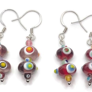 Evil Eye Glass Bead Earrings