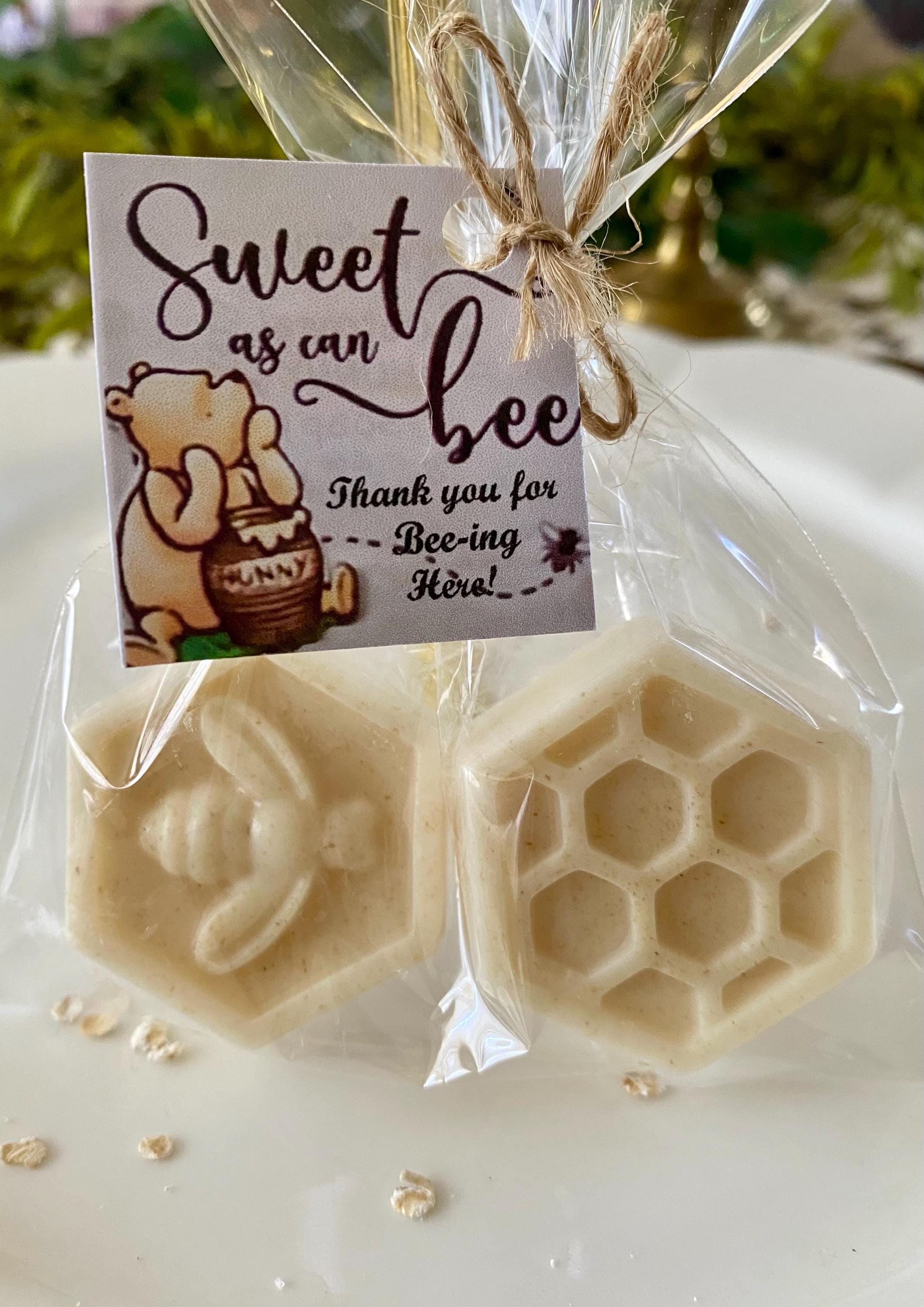 Oatmeal soap Baby Shower Favors Bee day Winnie the Pooh party favors Sweet as can bee tag Wedding favor 2 soaps per favor Bulk wedding favor