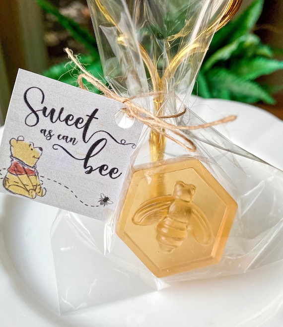 Honey Soap Party Favors: Bee and honeycomb design, Winnie the Pooh tag,  Sweet as can bee