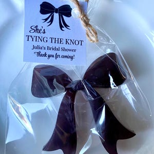 Black Bow shower favors | Tie the Knot Bridal Shower favors | Bow soap | Coquette baby shower | Bow Tie | Bow Wedding Favors | Black + White