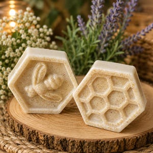 Oatmeal soap favors: Baby Shower, birthday party, Bee day, Wedding Winnie the Pooh party favors Sweet as can bee tag 2 soaps per favor image 5