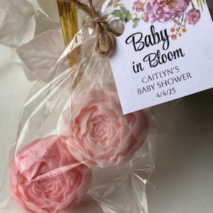 Peony soap shower favors | Baby in Bloom Baby Shower Little wildflower is on the way | Floral Bridal Shower Love in Bloom Wedding Custom Tag