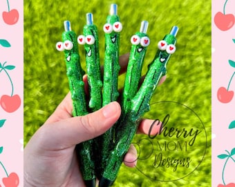 Texas Pickle Pen, Glitter inkjoy gel pen, glitter resin gel pen