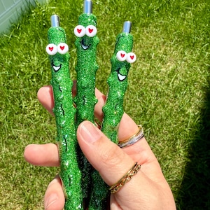 Texas Pickle Pen, Glitter inkjoy gel pen, glitter resin gel pen