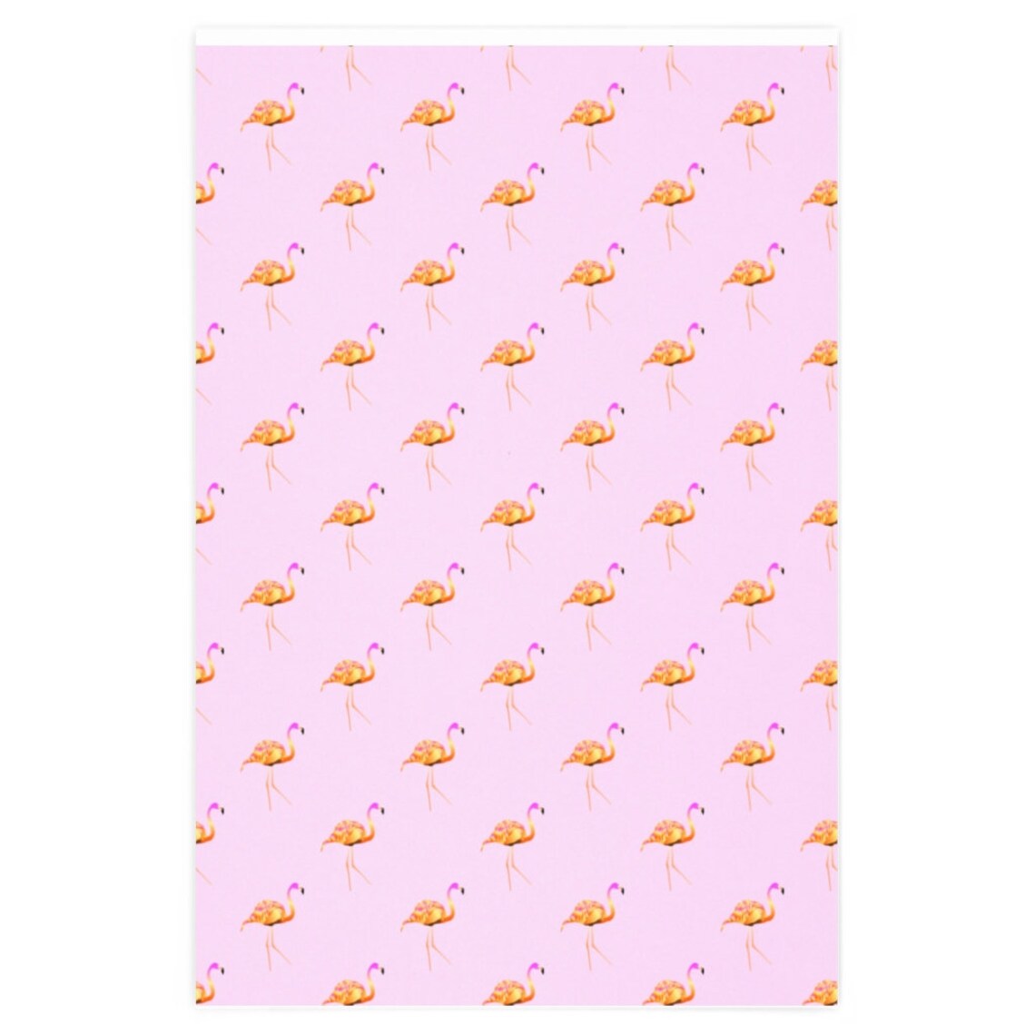Flamingo Wrapping Paper Pink Lavender Orange/Yellow Etsy