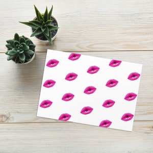Carte de vœux Gros Bisous rose