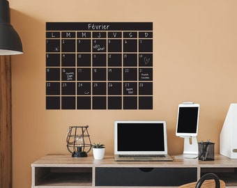 Calendar Chalkboard Wall Decal | Office Wall Decal, Agenda Wall Decal, Chalkboard Calendar, Homework Station, Student Bedroom | Cleo