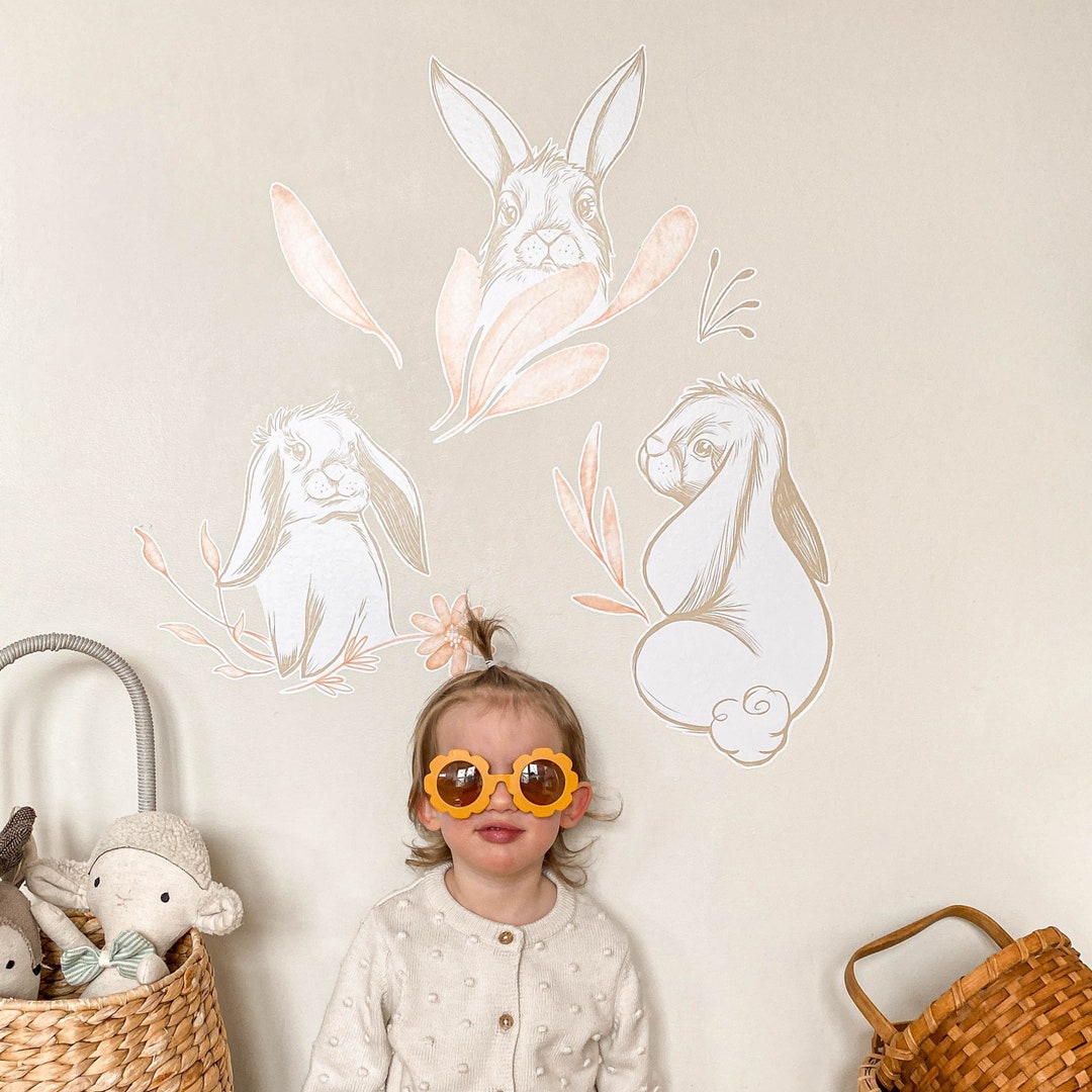 Easter Bunnies Wall Decal | Playroom Wall Decal, Kids Room Decor, Kids ...