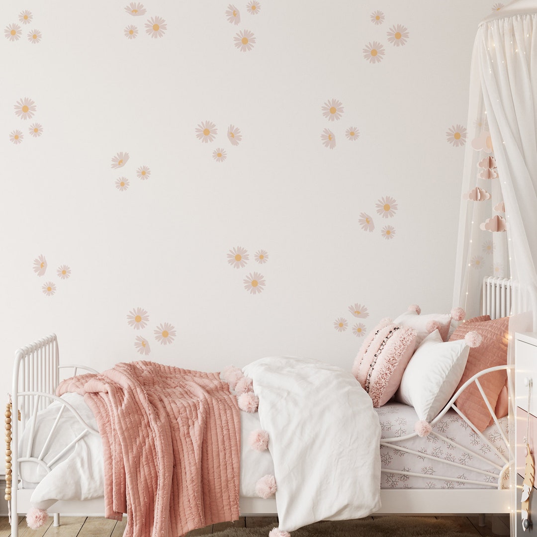 Daisy Wall Decal | Bedroom Flowers Wall Decal, Nursery Wall Decal ...